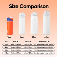 FreeSip Insulated Stainless Steel Water Bottle with Straw BPA-Free