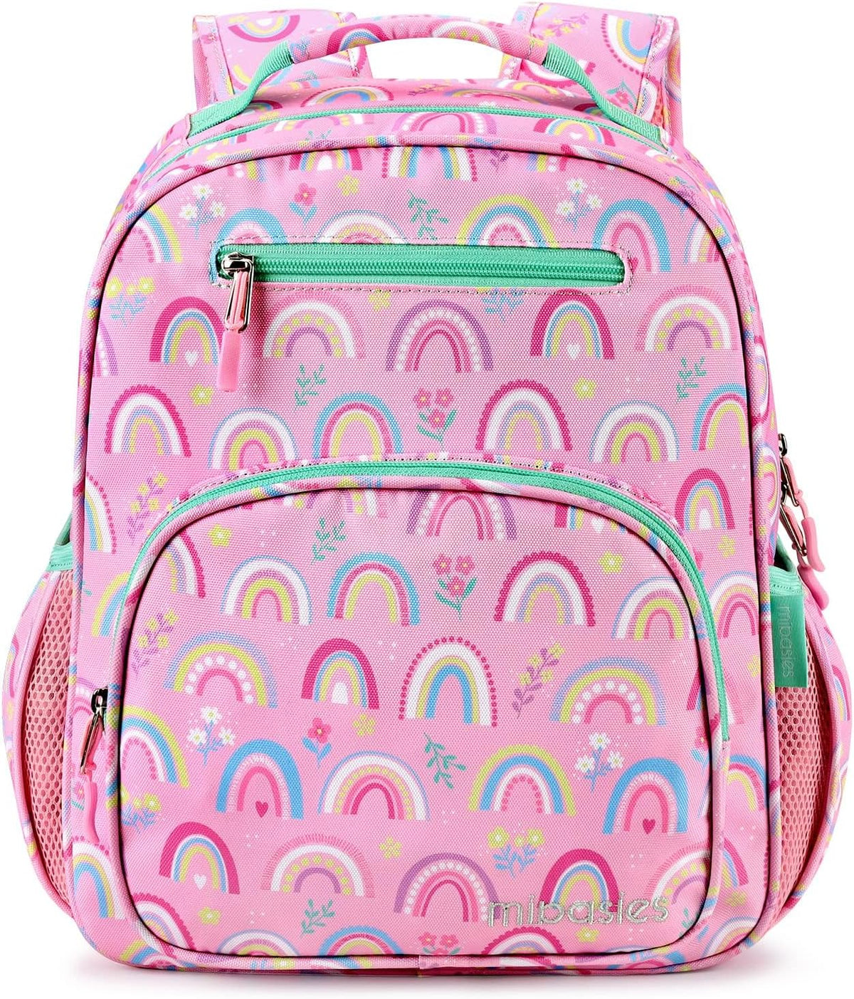 Girls Lightweight Backpack 15 Inch Rainbow Elementary School Bookbag with Insulated Pocket