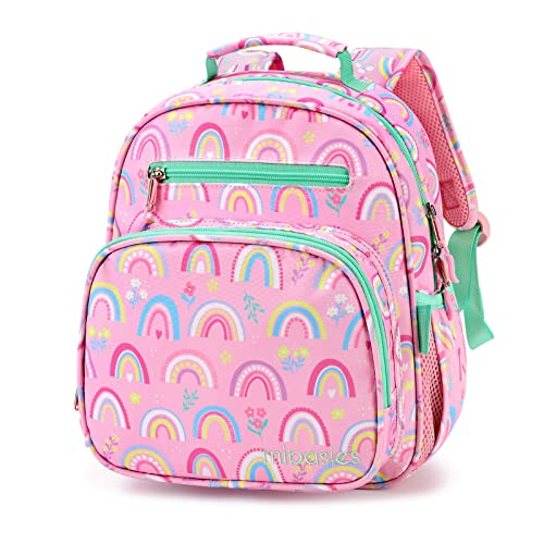 Girls Lightweight Backpack 15 Inch Rainbow Elementary School Bookbag with Insulated Pocket