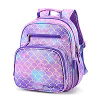 Girls Lightweight Backpack 15 Inch Rainbow Elementary School Bookbag with Insulated Pocket