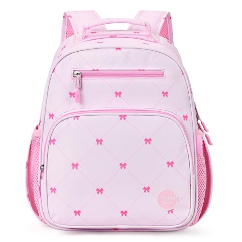 Girls Lightweight Backpack 15 Inch Rainbow Elementary School Bookbag with Insulated Pocket