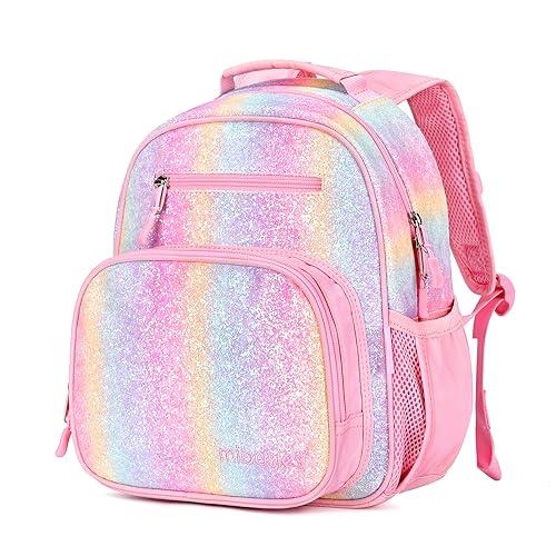 Girls Lightweight Backpack 15 Inch Rainbow Elementary School Bookbag with Insulated Pocket