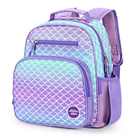 Girls Lightweight Backpack 15 Inch Rainbow Elementary School Bookbag with Insulated Pocket