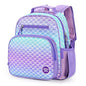 Girls Lightweight Backpack 15 Inch Rainbow Elementary School Bookbag with Insulated Pocket