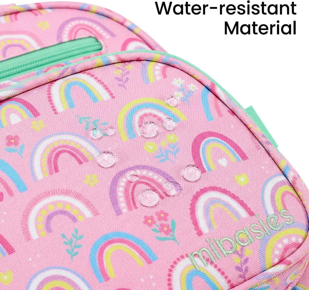 Girls Lightweight Backpack 15 Inch Rainbow Elementary School Bookbag with Insulated Pocket