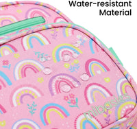 Girls Lightweight Backpack 15 Inch Rainbow Elementary School Bookbag with Insulated Pocket