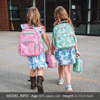 Girls Lightweight Backpack 15 Inch Rainbow Elementary School Bookbag with Insulated Pocket