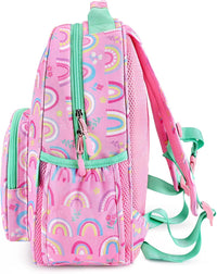 Girls Lightweight Backpack 15 Inch Rainbow Elementary School Bookbag with Insulated Pocket