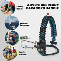 Insulated Water Bottle 64 oz Triple Wall Vacuum Stainless Steel Leak Proof Non-BPA Half Gallon Water Flask Jug with Paracord Handle and Straw Spout Lids