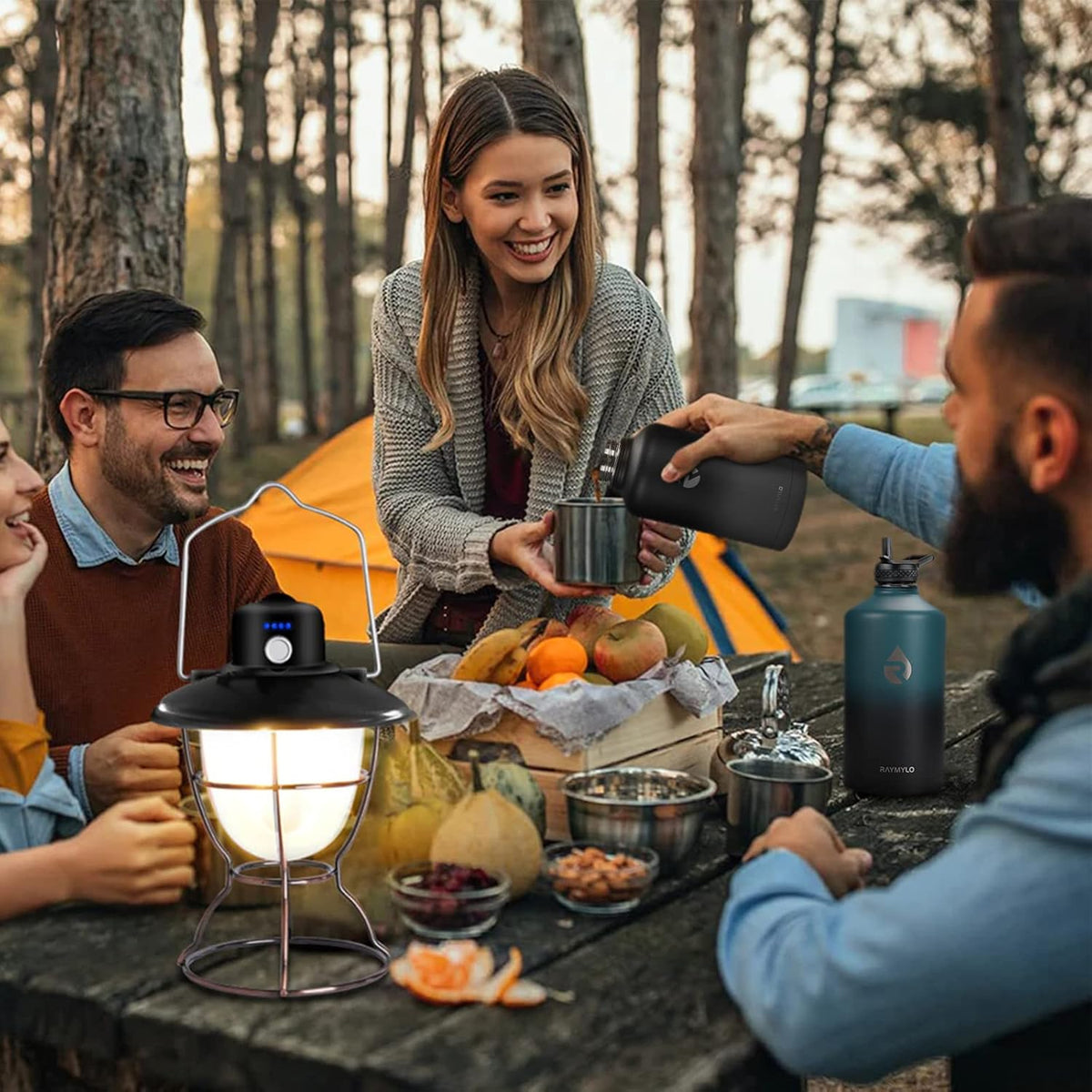 Insulated Water Bottle 64 oz Triple Wall Vacuum Stainless Steel Leak Proof Non-BPA Half Gallon Water Flask Jug with Paracord Handle and Straw Spout Lids