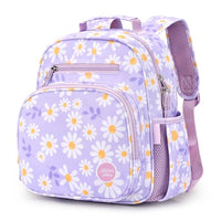 Kids Backpack 15 Inch School Bookbag for Girls Elementary with Insulated Pocket Flower Pink