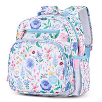 Kids Backpack 15 Inch School Bookbag for Girls Elementary with Insulated Pocket Flower Pink