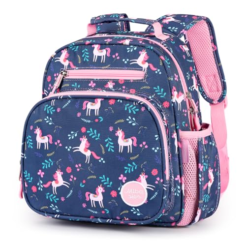 Kids Backpack 15 Inch School Bookbag for Girls Elementary with Insulated Pocket Flower Pink