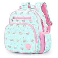 Kids Backpack 15 Inch School Bookbag for Girls Elementary with Insulated Pocket Flower Pink