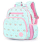 Kids Backpack 15 Inch School Bookbag for Girls Elementary with Insulated Pocket Flower Pink