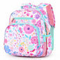 Kids Backpack 15 Inch School Bookbag for Girls Elementary with Insulated Pocket Flower Pink