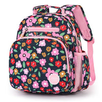 Kids Backpack 15 Inch School Bookbag for Girls Elementary with Insulated Pocket Flower Pink