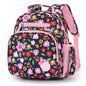 Kids Backpack 15 Inch School Bookbag for Girls Elementary with Insulated Pocket Flower Pink