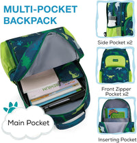 Kids Backpack Set 3 PCS with Lunch Box & Pencil Case 15.7 Inch School Bookbag for Boys Girls Ages 4-8 Lightweight Water Resistant