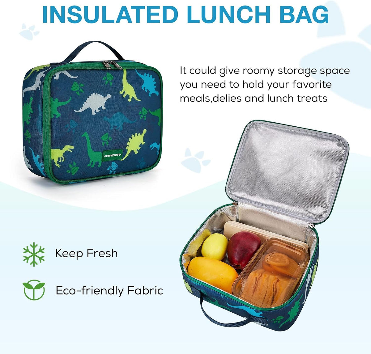 Kids Backpack Set 3 PCS with Lunch Box & Pencil Case 15.7 Inch School Bookbag for Boys Girls Ages 4-8 Lightweight Water Resistant