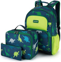 Kids Backpack Set 3 PCS with Lunch Box & Pencil Case 15.7 Inch School Bookbag for Boys Girls Ages 4-8 Lightweight Water Resistant
