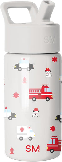 Kids Insulated Water Bottle with Straw Sippy Lid 14 oz Stainless Steel Toddler Cup Spill Proof Leakproof Vacuum Insulated
