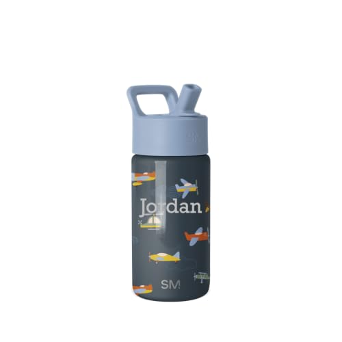 Kids Insulated Water Bottle with Straw Sippy Lid 14 oz Stainless Steel Toddler Cup Spill Proof Leakproof Vacuum Insulated