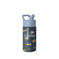Kids Insulated Water Bottle with Straw Sippy Lid 14 oz Stainless Steel Toddler Cup Spill Proof Leakproof Vacuum Insulated