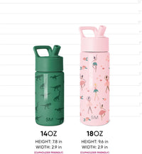 Kids Insulated Water Bottle with Straw Sippy Lid 14 oz Stainless Steel Toddler Cup Spill Proof Leakproof Vacuum Insulated