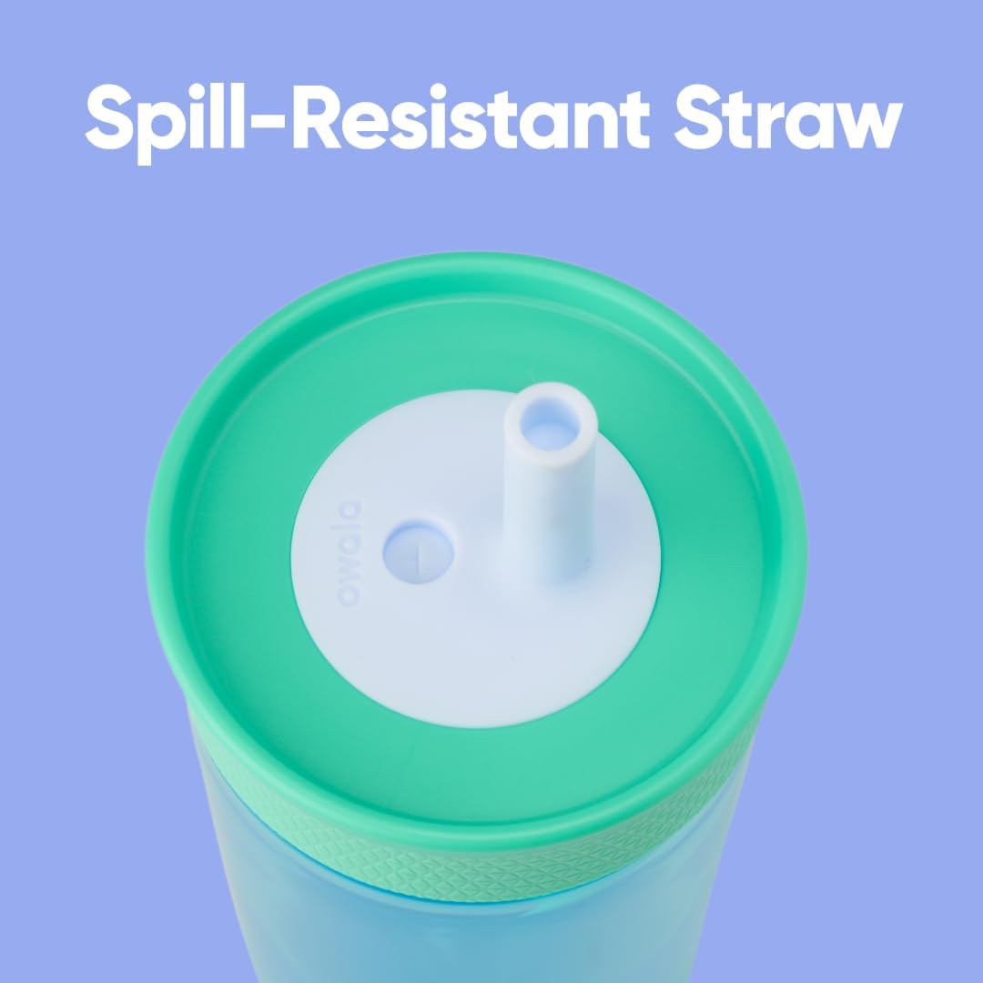 Kids Plastic Water Bottle 15 oz Blues Spill-Resistant Lid Reusable Straw Cup-Holder Friendly BPA Lead and Phthalate-Free