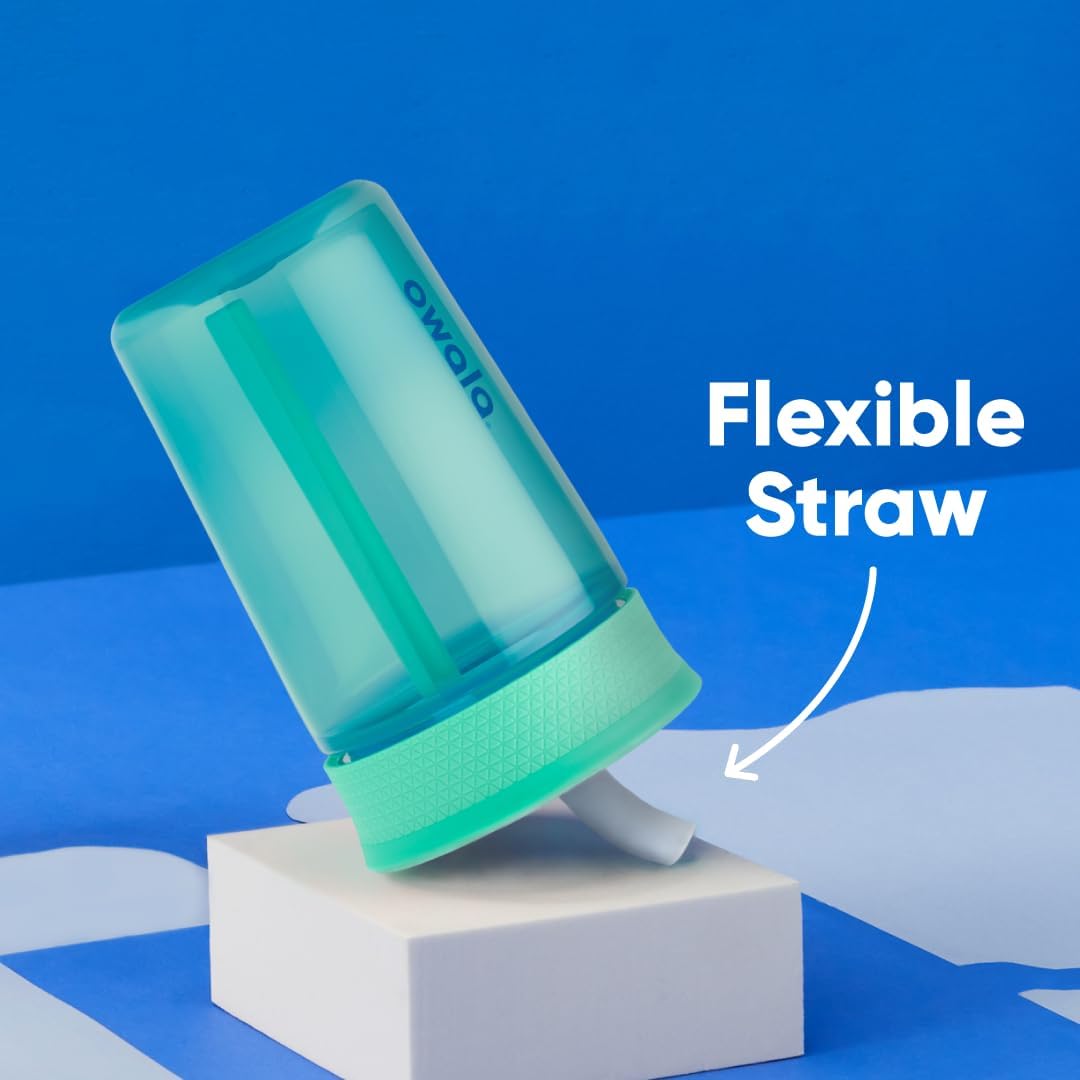 Kids Plastic Water Bottle 15 oz Blues Spill-Resistant Lid Reusable Straw Cup-Holder Friendly BPA Lead and Phthalate-Free