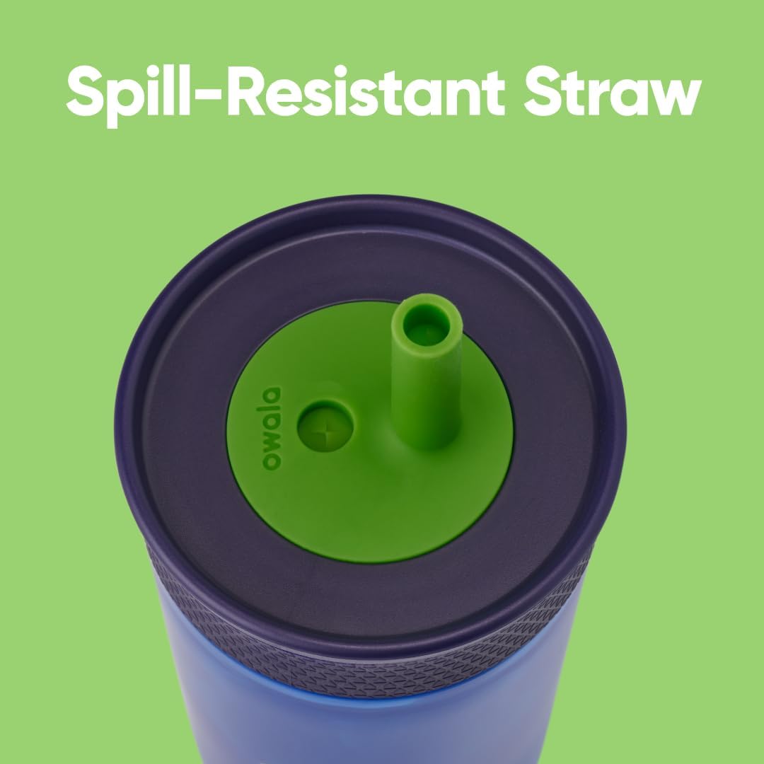 Kids Plastic Water Bottle 15 oz Home Base Spill-Resistant Lid Reusable Straw Cup-Holder Friendly BPA Lead Phthalate-Free