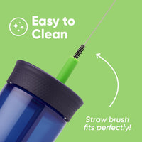 Kids Plastic Water Bottle 15 oz Home Base Spill-Resistant Lid Reusable Straw Cup-Holder Friendly BPA Lead Phthalate-Free
