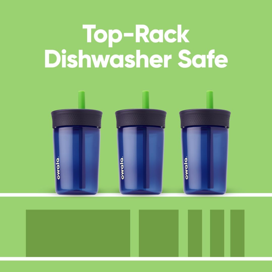 Kids Plastic Water Bottle 15 oz Home Base Spill-Resistant Lid Reusable Straw Cup-Holder Friendly BPA Lead Phthalate-Free