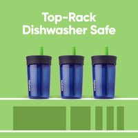 Kids Plastic Water Bottle 15 oz Home Base Spill-Resistant Lid Reusable Straw Cup-Holder Friendly BPA Lead Phthalate-Free