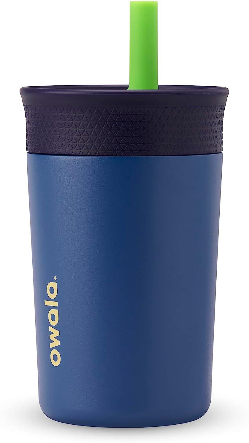 Kids Stainless Steel Tumbler 12 oz Insulated Spill-Resistant Lid Reusable Straw Double-Wall Vacuum Cup-Holder Friendly