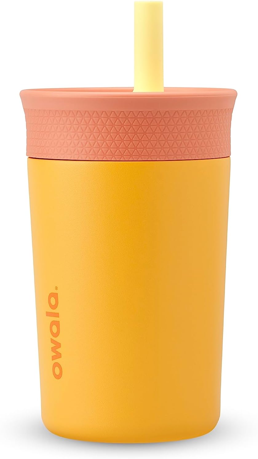 Kids Stainless Steel Tumbler 12 oz Insulated Spill-Resistant Lid Reusable Straw Double-Wall Vacuum Cup-Holder Friendly C05803