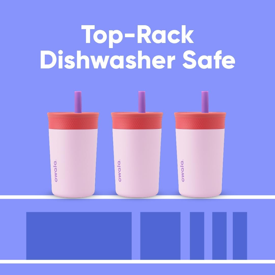 Kids Stainless Steel Tumbler 12 oz Insulated Spill-Resistant Lid Reusable Straw Double-Wall Vacuum Cup-Holder Friendly