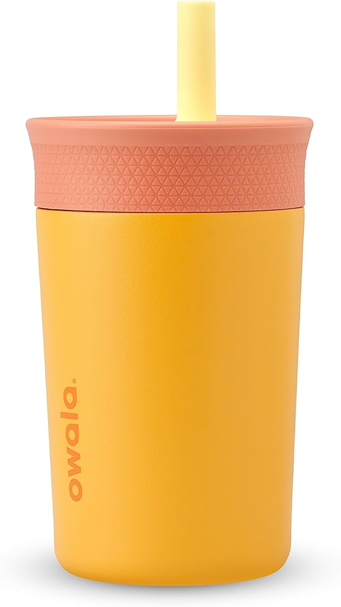Kids Stainless Steel Tumbler 12 oz Insulated Spill-Resistant Lid Reusable Straw Double-Wall Vacuum Cup-Holder Friendly C05803