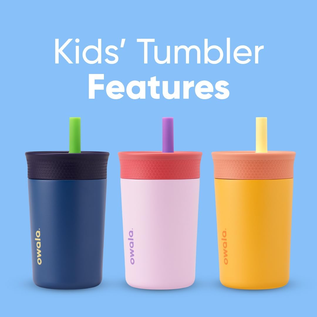 Kids Stainless Steel Tumbler 12 oz Lilac Rocket Insulated Spill-Resistant Lid Reusable Straw Double-Wall Vacuum Cup-Holder Friendly