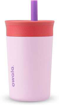 Kids Stainless Steel Tumbler 12 oz Lilac Rocket Insulated Spill-Resistant Lid Reusable Straw Double-Wall Vacuum Cup-Holder Friendly