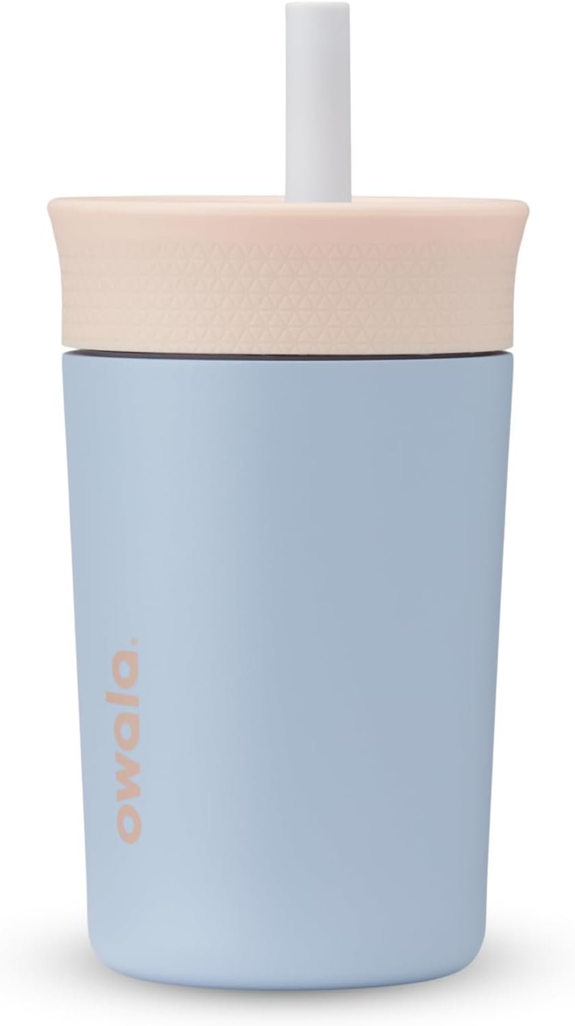 Kids Stainless Steel Tumbler 12 oz Seas The Day Insulated Spill-Resistant Lid Reusable Straw Double-Wall Vacuum Cup-Holder Friendly