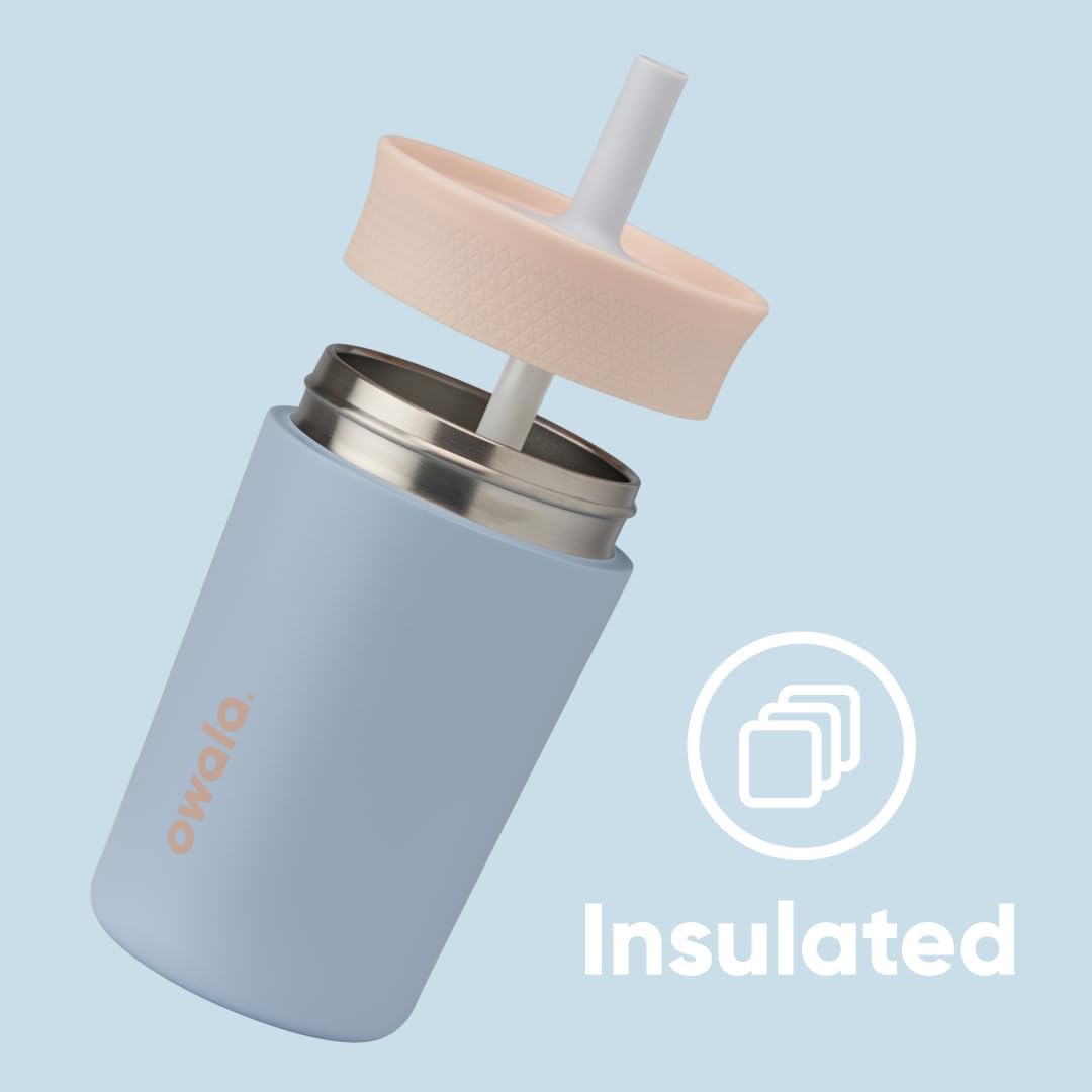 Kids Stainless Steel Tumbler 12 oz Seas The Day Insulated Spill-Resistant Lid Reusable Straw Double-Wall Vacuum Cup-Holder Friendly